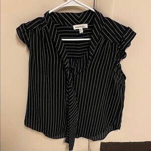 Monteau Black Pinstripe Blouse